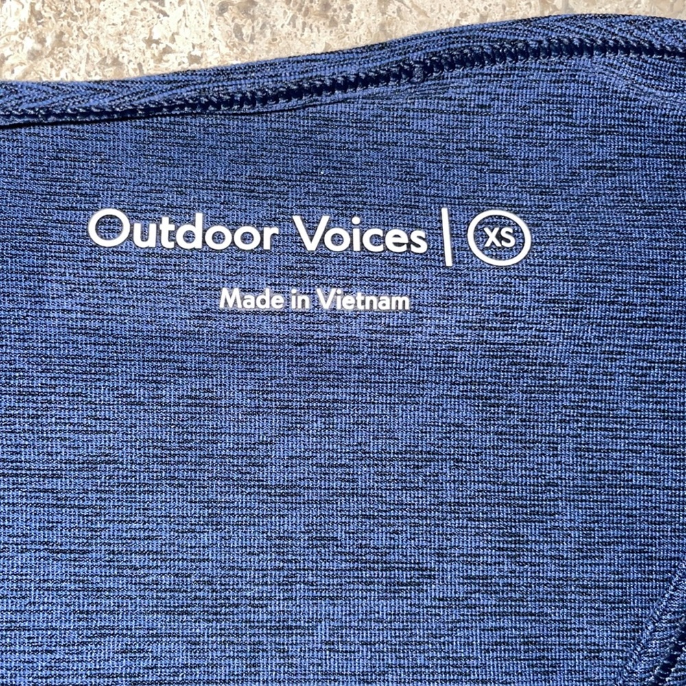 Outdoor Voices Slashback crop top tank bra blue black XS S - Picture 4 of 6